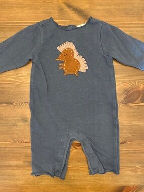 Old Navy Vintage Baby Collection Blue Knit Baby Romper (0-3M)